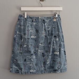 Vintage Ruff Hewn Nautical Seaboard Faux Wrap Skirt 10